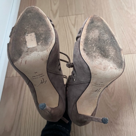 Giuseppe Zanotti Size 38 Suede Lace Up Cage Heels - Picture 3 of 3